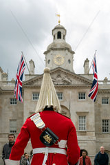 London  Grossbritannien  Wachposten des Regiments The Queens Life Guard