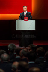 Hannover  Deutschland  Wen Jiabao  Premierminister der Volksrepublik China  bei seiner Rede waehrend der Eroeffnungsfeier zur Hannover Messe