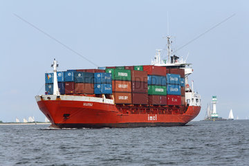 Kiel  Containerschiff Marina der Reederei IMCL Germany GmbH auf der Kieler Foerde