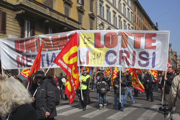 Gewerkschaft Demonstration in Rom