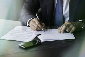 Lawyer writing letter