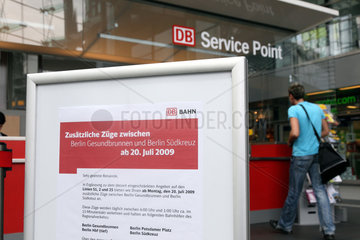 Berlin  Deutschland  Information ueber Zuege der DB wegen S-Bahnausfall