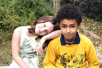 Young friends together outdoors  portrait