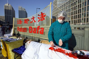 Hongkong  China  Demonstration gegen Hinrichtungen und illegalen Organhandel in China