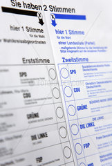 Berlin  Deutschland  Stimmzettel fuer die Bundestagswahl 2009