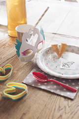 Festive birthday party favors and accessories