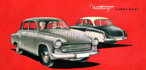 Wartburg  DDR-Auto  Prospekt fuer Export nach Polen  1960