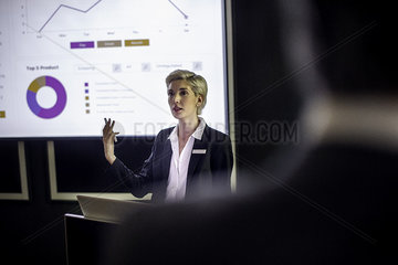 Woman giving presentation