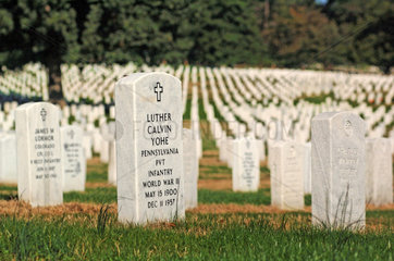 Arlington  USA  Grabsteine auf dem Nationalfriedhof Arlington