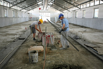 Hong Kong  China  Bauarbeiten in einer Halle
