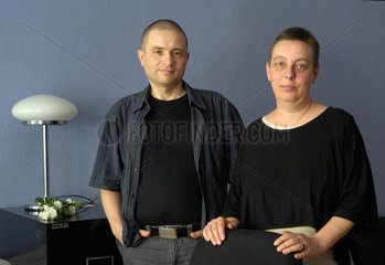 Berlin  Deutschland  Dorothea Strauss und Klaus Haegele der Initiative Kirche positHIV