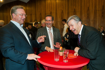Deutschland  Berlin  Frank Henkel  CDU  Matthias Platzeck  SPD  und Klaus Wowereit  SPD  beim DGB Neujahrsempfang
