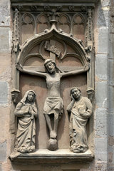 Rothenburg ob der Tauber  Deutschland  Relief einer Kreuzigungsszene
