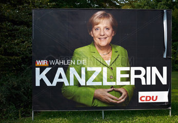 Berlin  Deutschland  Plakat der CDU zur Bundestagswahl 2009 mit Angela Merkel