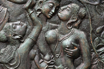 Wadduwa  Sri Lanka  Freizuegige traditionelle Kunst in Form eines Reliefs