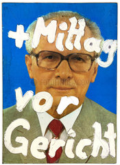 DDR  Demoplakat aus der Wendezeit  Honecker  1989