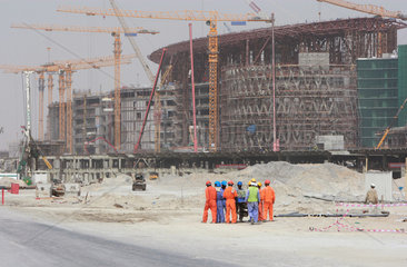 Dubai  Vereinigte Arabische Emirate  die im Bau befindliche Tribuene Galopprennbahn Meydan