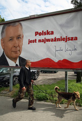 Posen  Polen  Wahlplakat von Jaroslaw Kaczynski  Kandidat der PIS fuer die Praesidentschaftswahlen