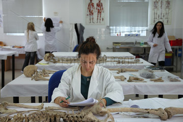 Zypern  Nikosia  Mitarbeiterin im anthropologischen Labor des CMP