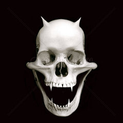 devil laughing skull with a big mouth
