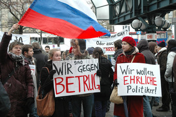 Kundgebung gegen Russlandwahlen in Hamburg
