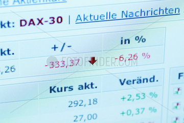 Hamburg  Deutschland  Veraenderung bei Aktienkursen