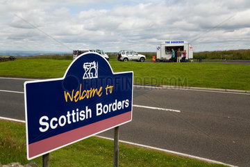 Jedburgh  Grossbritannien  die Grenze zwischen England und Schottland