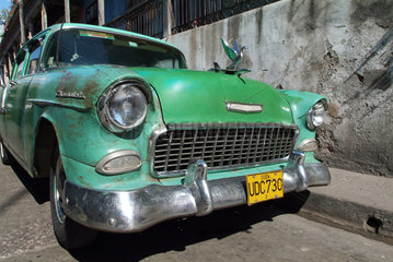 Santiago de Cuba  Kuba  gruener Chevrolet Bel Air  Baujahr 1956