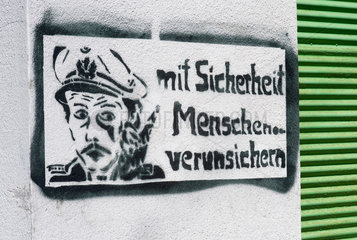 Wien  Oesterreich  Anti-Polizei Graffiti in Wien