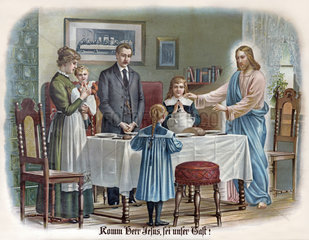 Tischgebet  religioeses Wandbild  1898