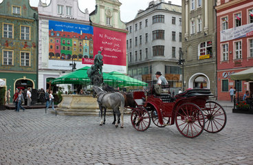 Posen  Polen  Pferdekutsche am Alten Markt