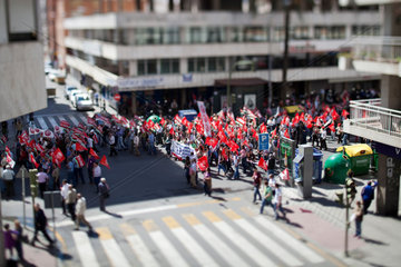 Sevilla  Spanien  Gewerkschaftsmitglieder der UGT und CCOO auf der Strasse
