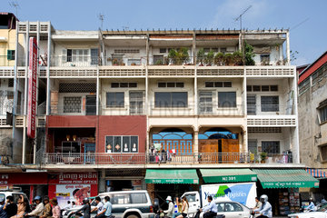 Phnom Penh  Kambodscha  Fassade eines Wohnhauses