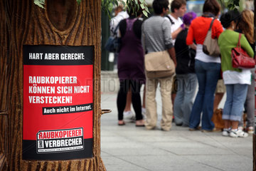 Berlin  Deutschland  Anti-Raubkopier-Aktion