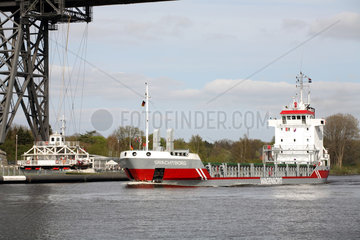 Rendsburg  Deutschland  Frachter Grachtborg auf dem Nord-Ostsee-Kanal