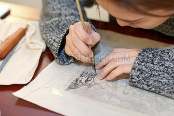 CHINA-BEIJING-WOODBLOCK PAINTING-COURSE (CN)