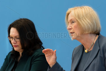 Berlin  Deutschland  Andrea Nahles  SPD  Bundesarbeitsministerin  und Johanna Wanka  CDU  Bundesbildungsministerin