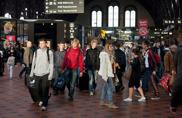 Kopenhagen  Daenemark  Bahnhofshalle im Kobenhavns Hovedbanegard
