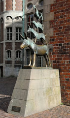 Bremen  Deutschland  die Skulptur der Bremer Stadtmusikanten