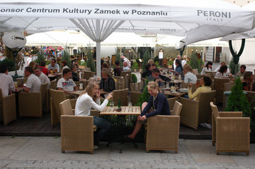 Posen  Polen  Strassencafe am Alten Markt