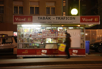Liberec  Tschechische Republik  Kiosk in der Innenstadt