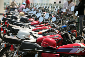 Macau  China  Motorraeder in einer Fahrschule