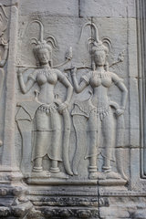 Angkor  Kambodscha  Wandfries mit Darstellungen von Apsaras