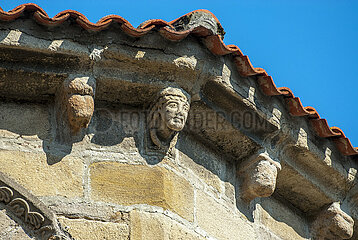 France. Haute Loire (43) Sculptures of roman church of Auzon village