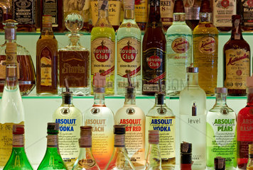 Breslau  Polen  Spirituosen in der Bar Paparazzi