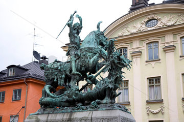 Stockholm  Schweden  das Denkmal Heiliger Georg