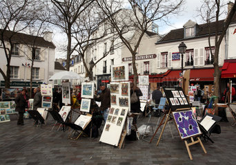 Paris  Frankreich  Place du Tertre am Montmartre
