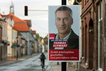 Goldberg  Deutschland  Wahlplakat der SPD fuer die Landtagswahlen am 4. September 2011