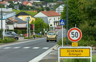 Schengen  Grossherzogtum Luxemburg  Ortseingang von Schengen