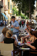 Nikosia  Republik Zypern  ein Strassencafe in der Ledra Street